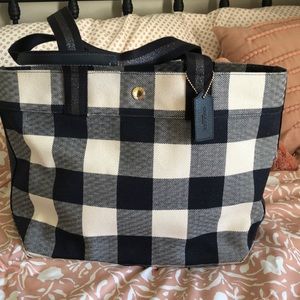 Coach buffalo plaid Tote